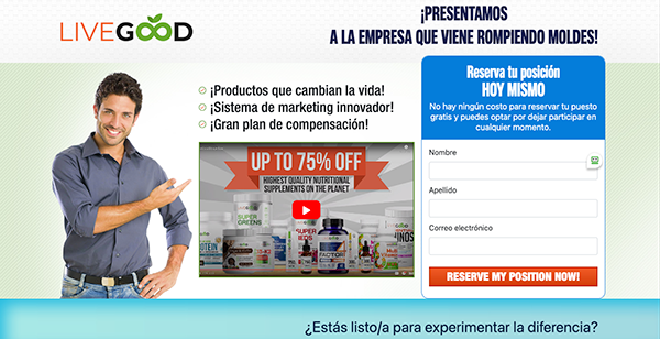 LiveGood business presentation preview in Spanish