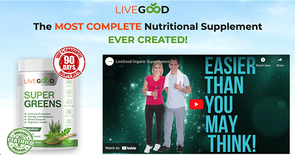 LiveGood Super Greens product page preview